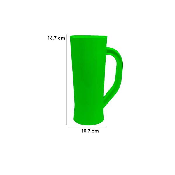 Imagem de Kit 6 Caneca Chopp Verde Neon 430Ml Plástico