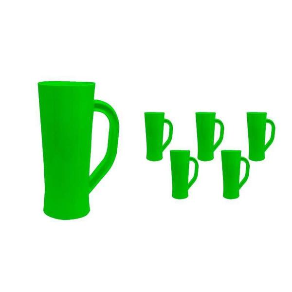 Imagem de Kit 6 Caneca Chopp Verde Neon 430Ml Plástico