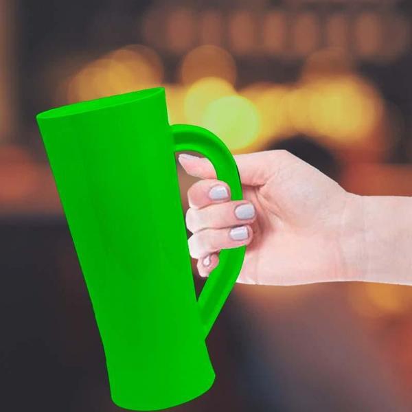 Imagem de Kit 6 Caneca Chopp Verde Neon 430Ml Plástico