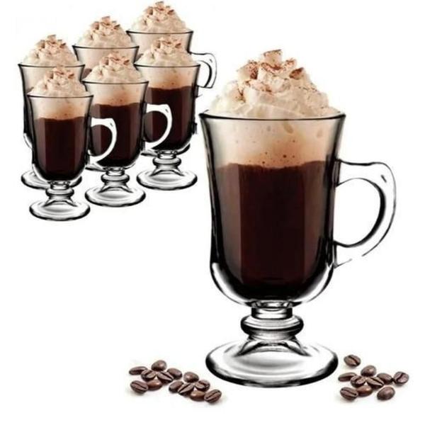 Imagem de Kit 6 Canecas Taças Copos Capuccino Café Bebida Vidro 230ml