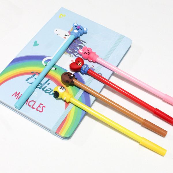 Kit 6 Caneta gel Fofa ponta fina criativa do bts Kawaii - Pitili Imagem de Kit 6 Caneta gel Fofa ponta fina criativa do bts Kawaii