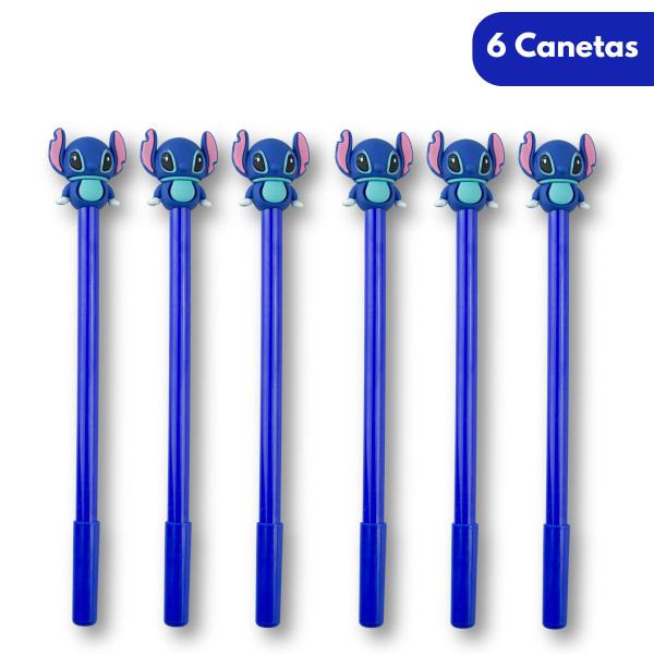 Kit 6 Caneta gel Fofa ponta fina criativa do stitch Kawaii - PITILI Imagem de Kit 6 Caneta gel Fofa ponta fina criativa do stitch Kawaii