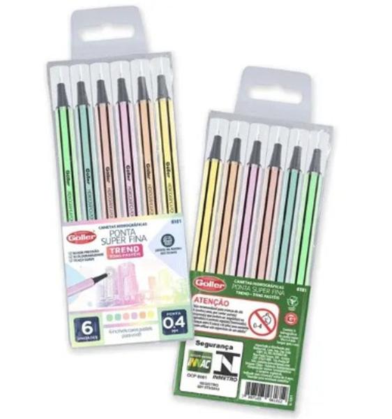 Imagem de Kit 6 Canetas Hidrográfica 2.0mm Graphic Pastel desenhos,pinturas versátil