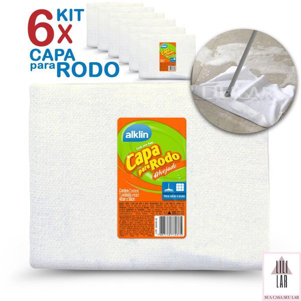 Imagem de Kit 6 Capa para Rodo Pano Chão Esfregão Absorvente 40x50cm