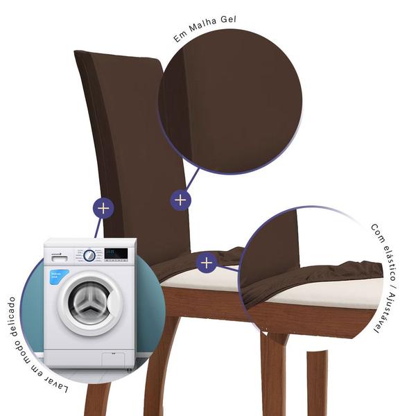 Imagem de Kit 6 Capas de Cadeira em Malha Gel