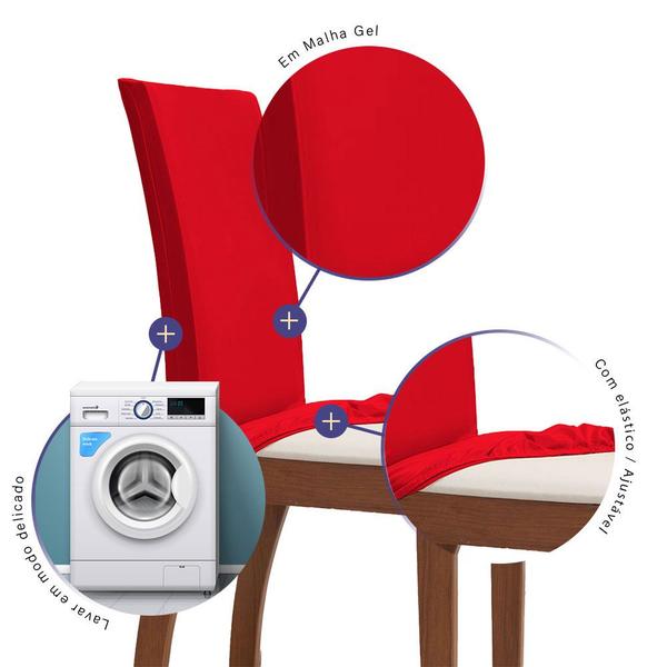 Imagem de Kit 6 Capas de Cadeira em Malha Gel