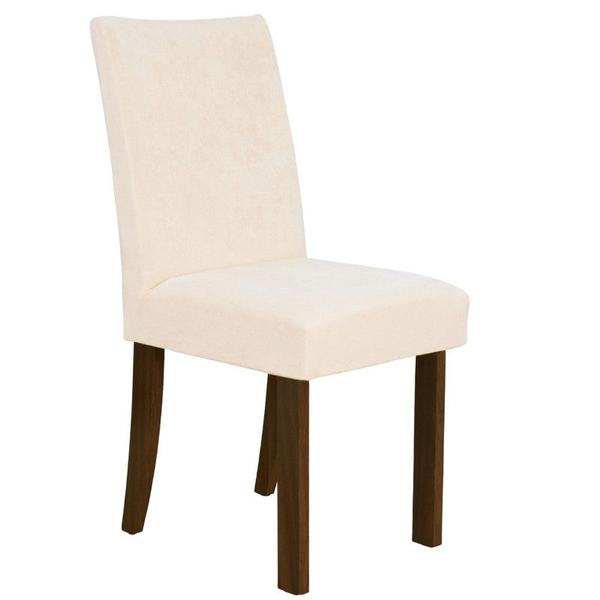 Imagem de Kit 6 Capas de Cadeira Jantar Suede Creme Moderna