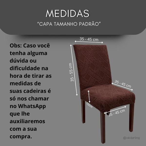 Imagem de Kit 6 Capas de Cadeira Linha Gold Anti Gato Egípcia - Marrom Escuro