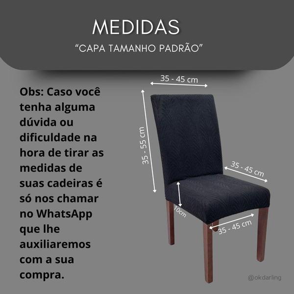 Imagem de Kit 6 Capas de Cadeira Linha Gold Anti Gato Francesa - Preto