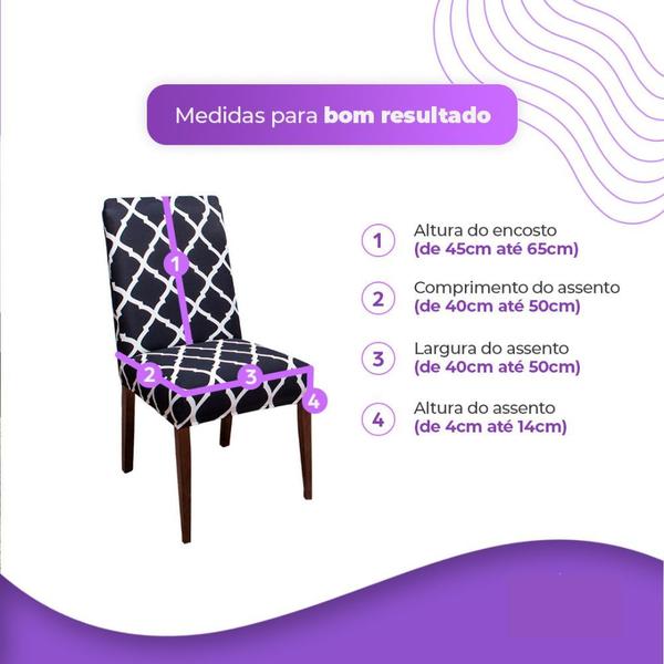 Kit 6 Capas de Cadeira Sala de Jantar Premium - CDCS Imagem de Kit 6 Capas de Cadeira Sala de Jantar Premium