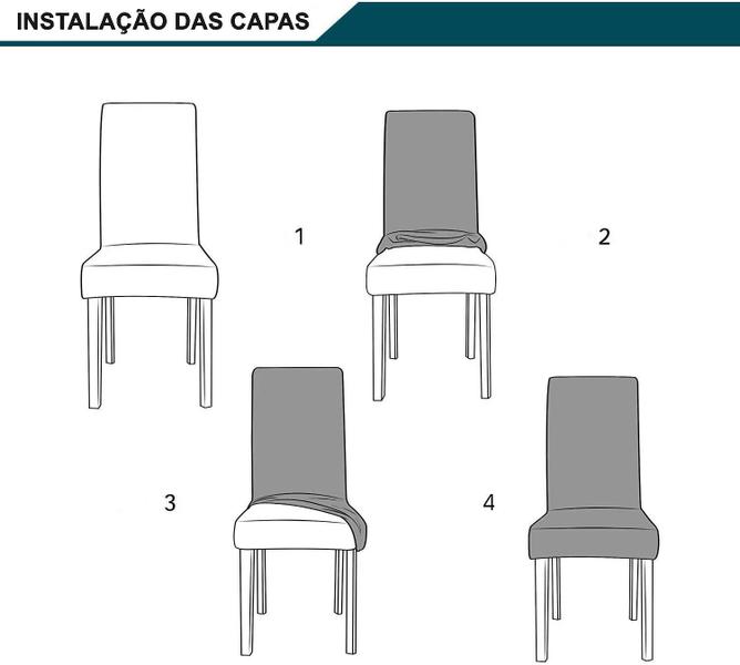 Imagem de Kit 6 Capas Para Cadeira Jantar Malha Com Elástico Estampada