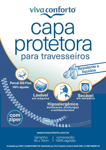 Imagem de Kit 6 Capas Protetoras de Travesseiros Impermeável Viva Conforto