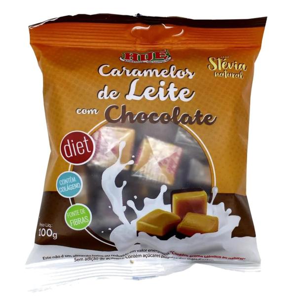 Kit 6 Caramelo De Leite Diet Com Chocolate Hué 100G - HUE Imagem de Kit 6 Caramelo De Leite Diet Com Chocolate Hué 100G