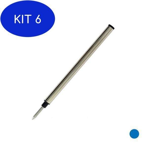 Imagem de Kit 6 Carga Para Caneta Rollerball Padrão Internacional Azul M