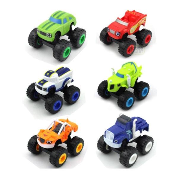 Imagem de Kit 6 Carrinhos De Fricçao Blaze Monster Machine Racer