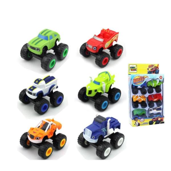 Imagem de Kit 6 Carrinhos De Fricçao Blaze Monster Machine Racer