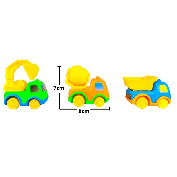 Imagem de Kit 6 Carrinhos Infantil Betoneira Basculante Escavadeira