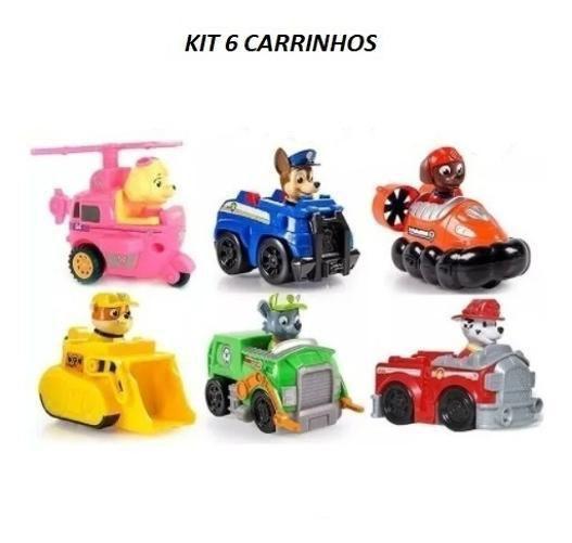 Imagem de Kit 6 Carrinhos Patrulha Canina Fricção Dia Das Crianças