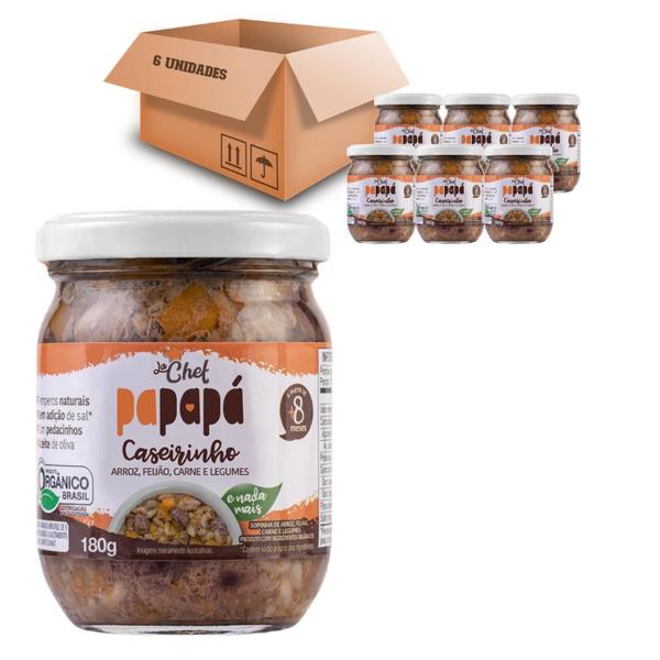 Kit 6 Caseirinho Orgânico Papapá Arroz Feijao Carne Leg 180G Imagem de Kit 6 Caseirinho Orgânico Papapá Arroz Feijao Carne Leg 180G