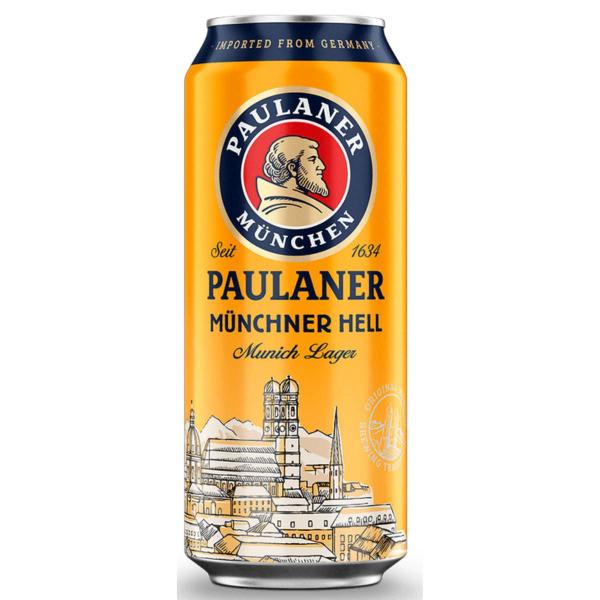 Imagem de Kit 6 Cerveja Paulaner Munchner Hell Lata 500ml+Copo Oficial