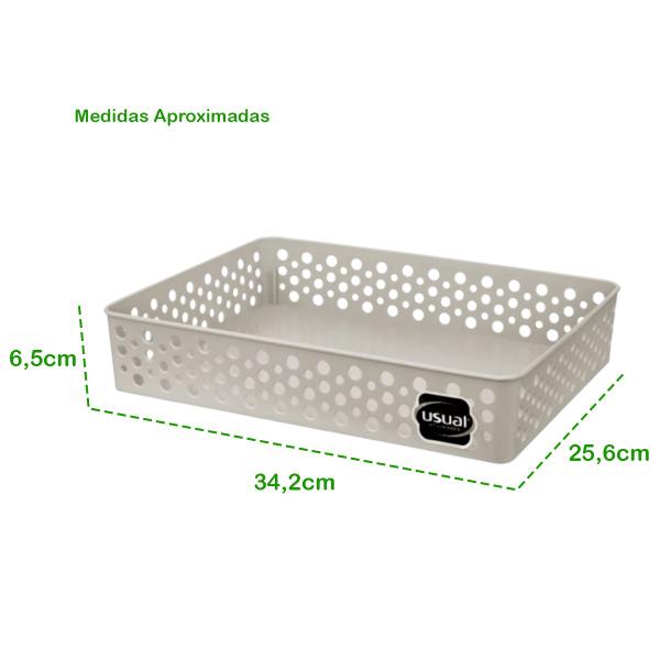 Imagem de Kit 6 Cesto Organizador Rattan Multiuso Armário Gaveta Lavanderia G (34x25)