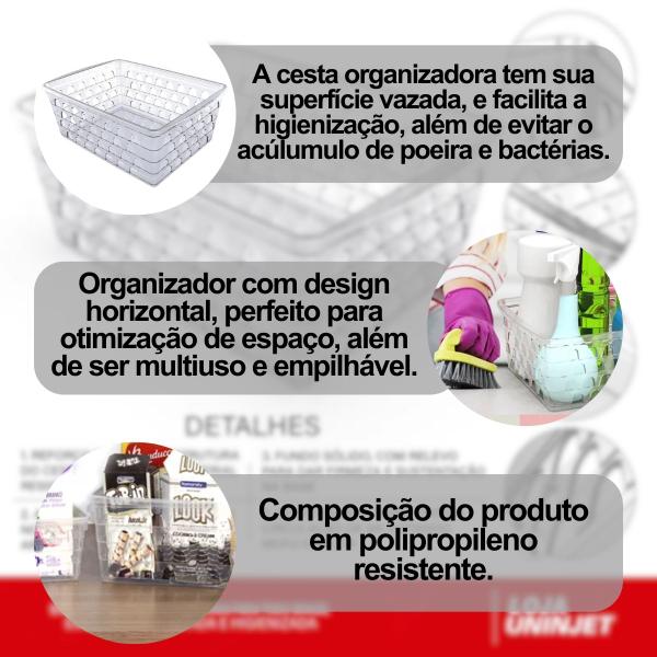 Imagem de Kit 6 Cesto Organizador Telado Sem Tampa 25 cm