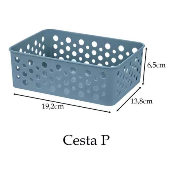 Imagem de Kit 6 Cestos Multiuso Azul P/M/G para Organização Usual UD