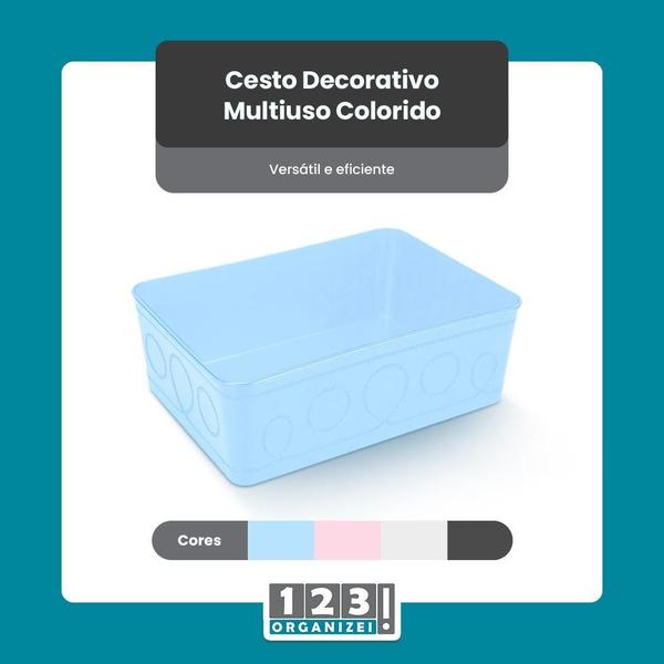 Imagem de Kit 6 Cestos Multiuso Decorativo E 20 Cabides Infantis ul