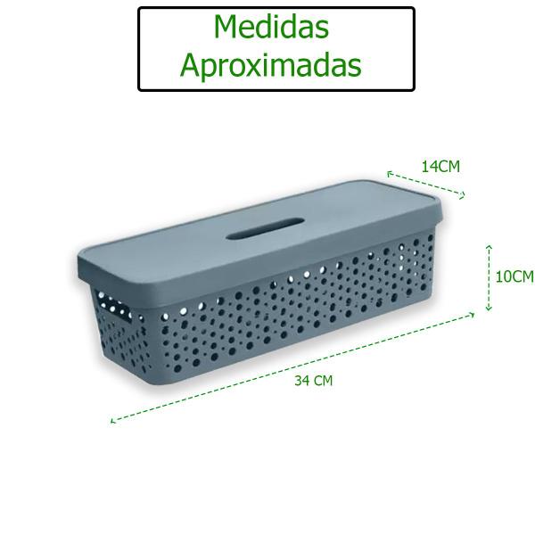 Imagem de Kit 6 Cestos Organizador Multiuso 3,6 Litros Com Tampa