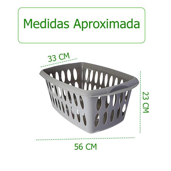 Imagem de Kit 6 Cestos Organizadores Para Roupas 21 Litros Telhado