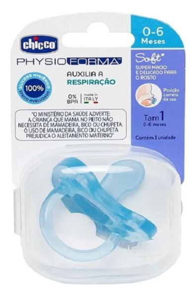 Imagem de kit 6 chupetas chicco physio forma soft 0-6m azul