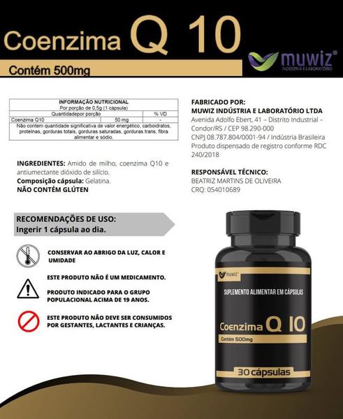 Imagem de Kit 6 coenzima q10 ubiquinona 30 cáps 500mg muwiz