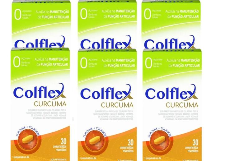 Imagem de KIT 6 colflex curcuma colágeno tipo ii - 6 meses de tratamento