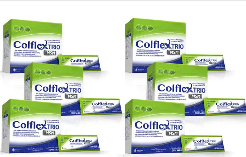 Imagem de Kit 6 colflex trio com msm sem sabor 30 saches 