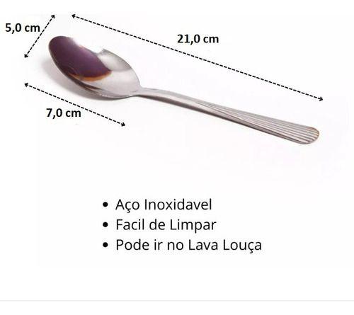 Kit 6 Colher Mesa Sopa Aço Inox Talheres Luxo Restaurante - Home e more Imagem de Kit 6 Colher Mesa Sopa Aço Inox Talheres Luxo Restaurante