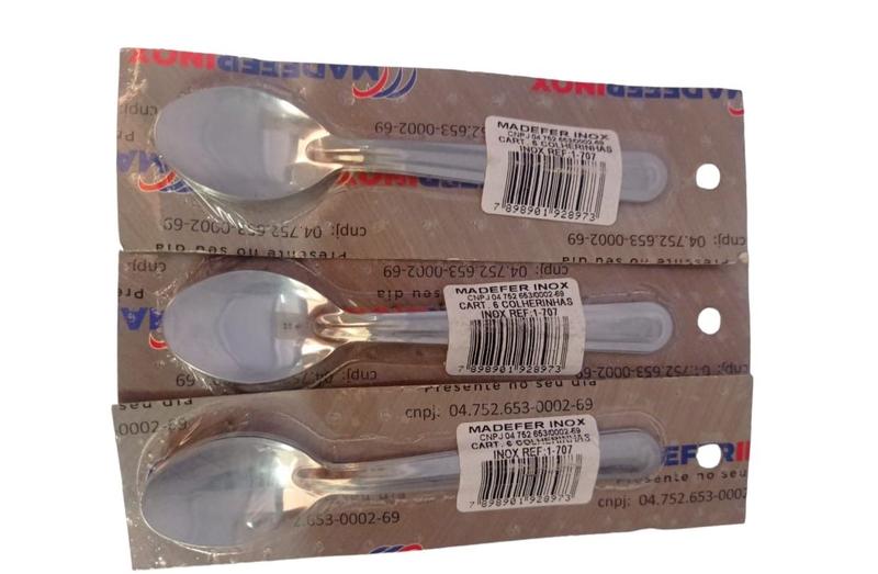 Kit 6 Colheres de Inox Para Sobremesa Cafe chá - Madefer Imagem de Kit 6 Colheres de Inox Para Sobremesa Cafe chá