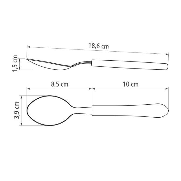 Imagem de Kit 6 colheres de sopa tramontina leme inox de mesa