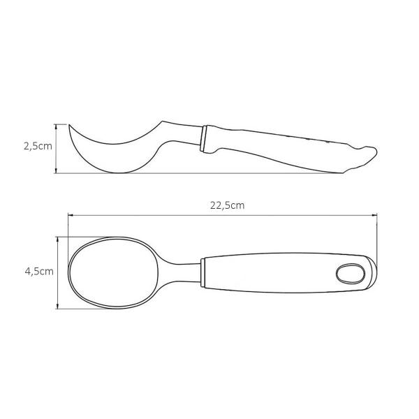 Imagem de Kit 6 Colheres para Servir Pegar Tirar Sorvete Pegador Aço Inox 22,5cm Asti Brinox Preto