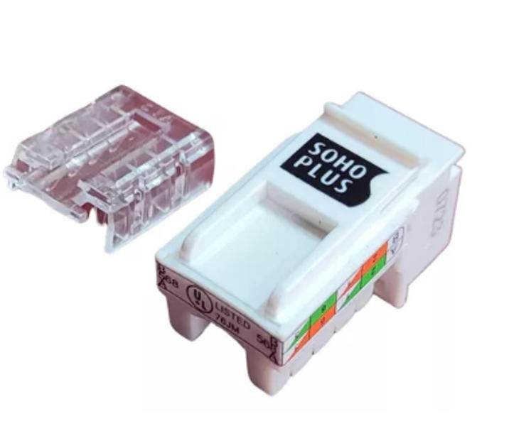 Imagem de Kit 6 Conector Femea Rj45 Keystone Sohoplus Cat.5e T568a/b