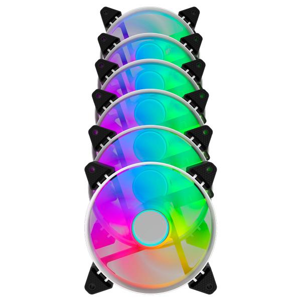 Imagem de Kit 6 Cooler 120mm RGB Fan para Gabinete CPU PC Gamer Desktop Com Controle Remoto e Controladora