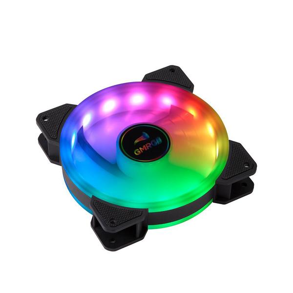 Imagem de Kit 6 cooler gabinete cpu pc gamer rgb com controle remoto