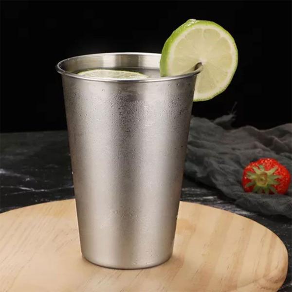 Imagem de Kit 6 Copo Aço Inox 240ml Resistente Água Cerveja Caipirinha