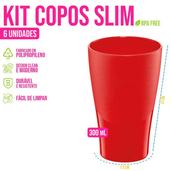 Imagem de Kit 6 Copos 300 ml Café Água Cerveja Alça Plástico Chopp