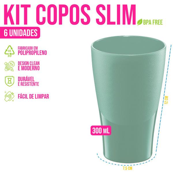 Imagem de Kit 6 Copos 300 ml Café Água Cerveja Alça Plástico Chopp