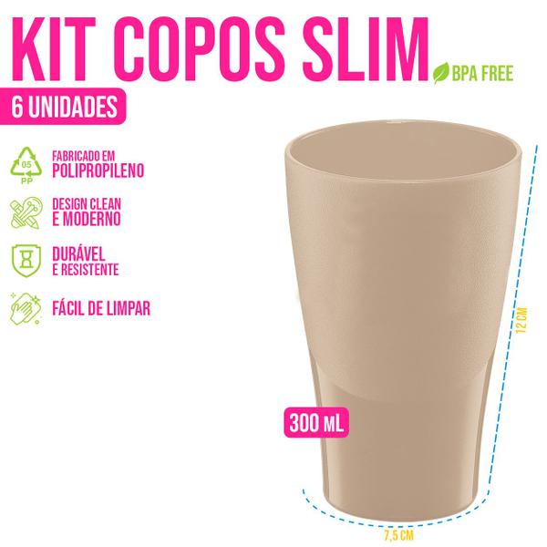 Imagem de Kit 6 Copos 300 ml Café Água Cerveja Alça Plástico Chopp