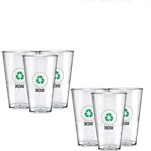 Kit 6 Copos Big Drink Eco Personalizados Re Use - Krystalon Imagem de Kit 6 Copos Big Drink Eco Personalizados Re Use