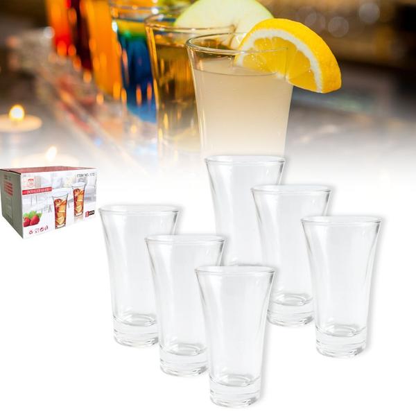 Imagem de Kit 6 Copos Dose Tequila Shot Cachaça Vidro 60ml Transparente Vodka 