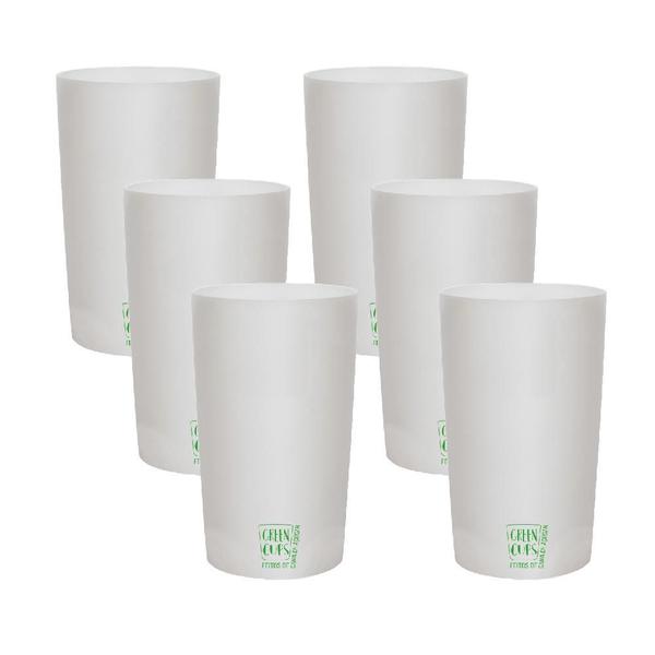 Imagem de Kit 6 Copos Eco Big Drink Branco Green Cups 500 Ml