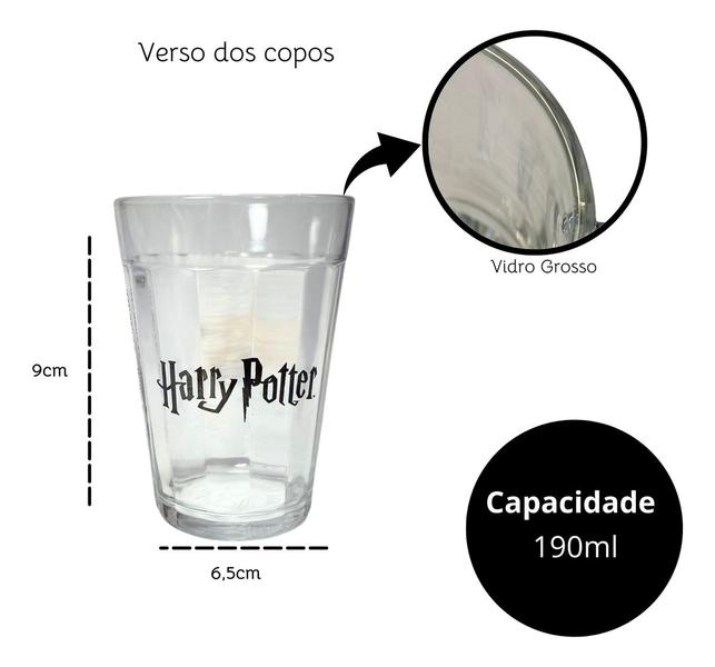 Imagem de Kit 6 Copos Harry Potter - Casas de Hogwarts - Manual Magias