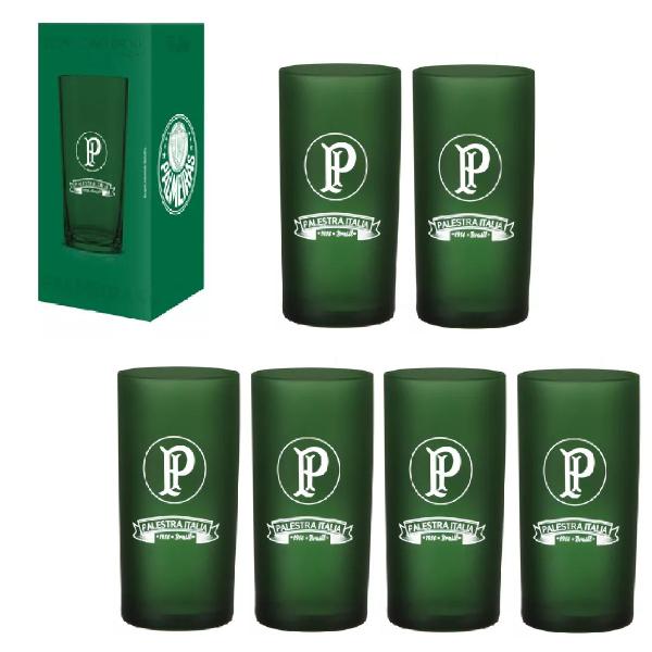 Imagem de Kit 6 Copos Long Drink Prime Palmeiras 300ml Fosco